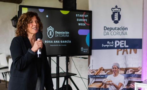 A deputada de Emprego, Rosa Ana García, destaca o “potencial emprendedor” da provincia na Startup Europe Week do Pazo de Arenaza